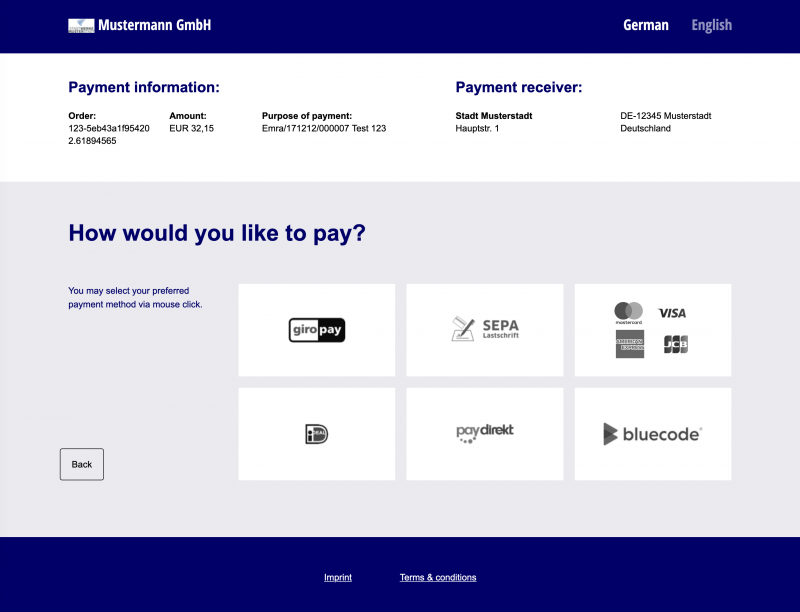 Example Payment Page