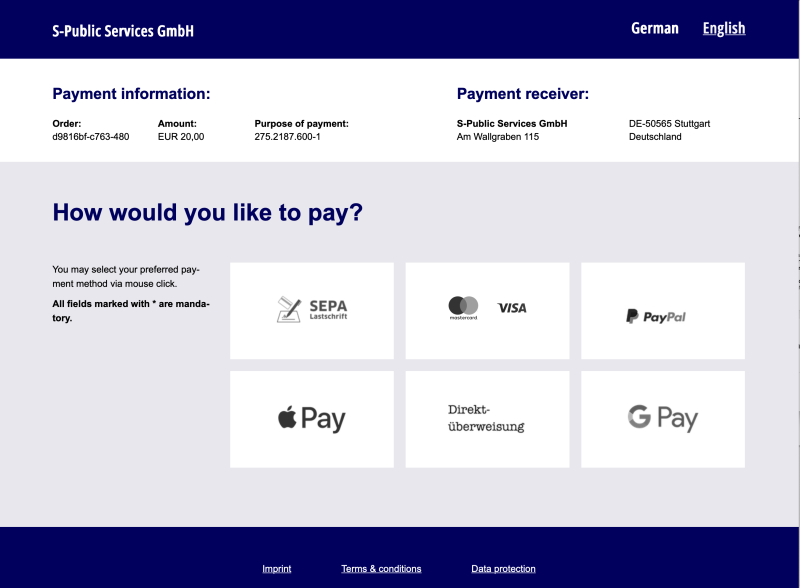 Example Payment Page